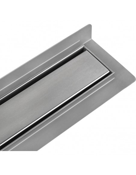 Blick Von Oben Auf Einen Modernen Dusche Mit Schwarzen Fliesen In Marmor - Optik Und Duschrinne Sowie Armaturen In Gold