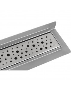 Komplett - Set: Linearer Ablauf Mit Sekundärentwässerung Und Designrost Zonda Gold ([surface]), Inklusive Siphon 2