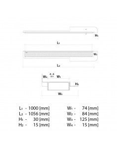 Komplett - Set: Linearer Ablauf Mit Sekundärentwässerung Und Designrost Sirocco Black ([surface]), Inklusive Siphon 2