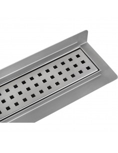 Komplett - Set: Linearer Ablauf Für Vinylbodenbelag Mit Siphon Und Designrost Mistral Silver 2