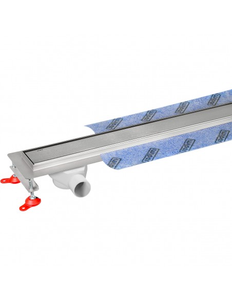 Offene Walk - In Dusche, Umgeben Von Hellem Mikrozementboden Und - Wänden, Kombiniert Mit Armaturen In Schwarz