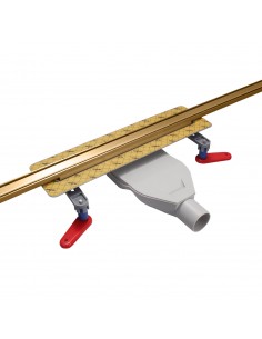 Komplett - Set: Linearer Ablauf Für Vinylbodenbelag Mit Siphon Und Designrost Mistral Black