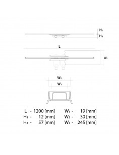 Komplett - Set: Linearer Ablauf Für Vinylbodenbelag Mit Siphon Und Designrost Sirocco Black 2