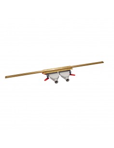 Komplett - Set: Linearer Ablauf Mit Sekundärentwässerung Und Designrost Sirocco Brass ([surface]), Inklusive Siphon 2