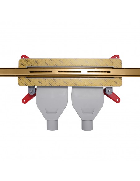 Duschrinne - Fuer - Mikrozement - 100 - Cm - Wiper - Mcr - Pvd - Reversible - Brass