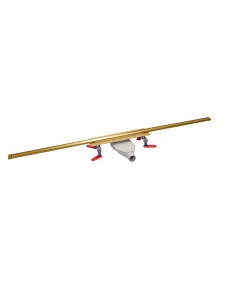 Komplett - Set: Linearer Ablauf Für Vinylbodenbelag Mit Siphon Und Designrost Pure Brass