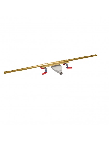 Komplett - Set: Linearer Ablauf Für Vinylbodenbelag Mit Siphon Und Designrost Pure Brass