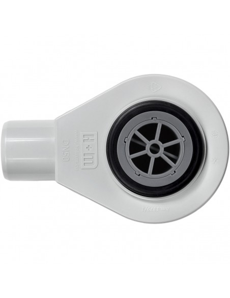 Siphon - Drop - 50 - Waagerecht - Mit - Geruchsverschluss - Und - Haarsieb - Komplett - Set