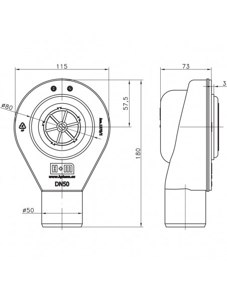 Siphon - Drop - 50 - Waagerecht - Mit - Geruchsverschluss - Und - Haarsieb - Komplett - Set
