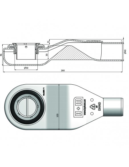 Niedrigsiphon - Snake - Waagerecht - Mit - Geruchsverschluss - Und - Haarsieb - Komplett - Set