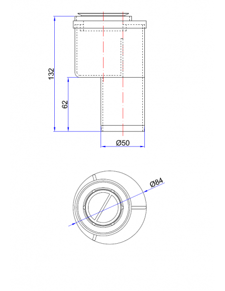 Siphon - Senkrecht - Mit - Geruchsverschluss - Und - Haarsieb - Komplett - Set