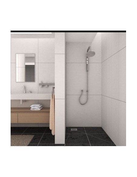 Beispiel Einer Fertigen Dusche Mit Dem Hier Erhältlichem Duschelement - Klassischer Eckeinbau (Punktablauf In Der Ecke)