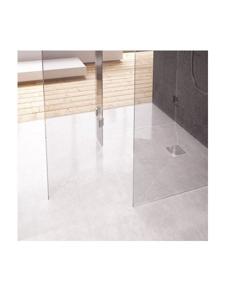 Beispiel Einer Fertigen Dusche Mit Dem Hier Erhältlichem Duschelement - Abtrennung Parallel Zur Wand (Punktablauf Versetzt)