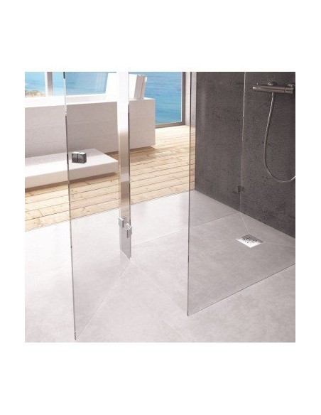 Beispiel Einer Fertigen Dusche Mit Dem Hier Erhältlichem Duschelement - Abtrennung Parallel Zur Wand (Punktablauf Versetzt)