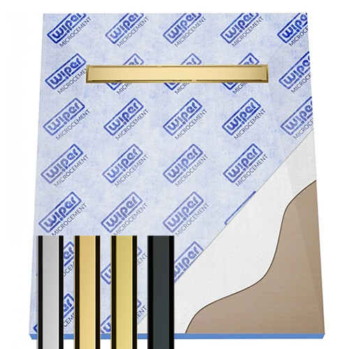 Duschelement Fuer Mikrozement 100 X 150 Cm 4 Seitiges Gefaelle Mit Rinne Wiper Resinbase Mcr Pvd Zonda Gold