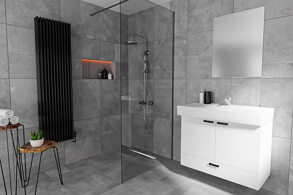 Anwendungsbild Duschelement In Moderner Fliesenoptik Anwendungsbild Duschelement In Moderner Fliesenoptik