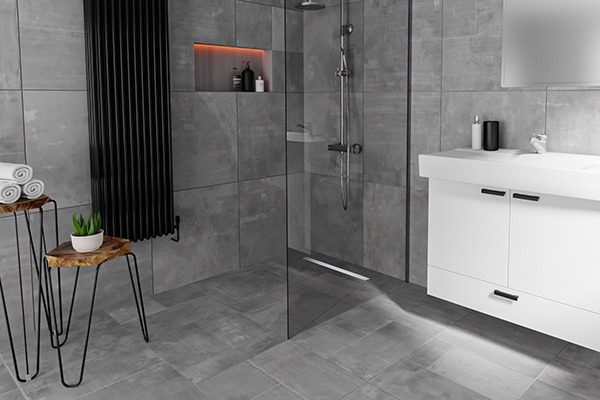 Anwendungsbild Duschelement In Moderner Fliesenoptik Anwendungsbild Duschelement In Moderner Fliesenoptik