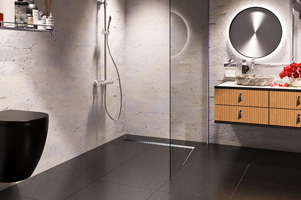 Duschelement Wiper Showerlay Line Elite PVD Anwendungsbild Duschelement Wiper Showerlay Line Elite PVD Anwendungsbild