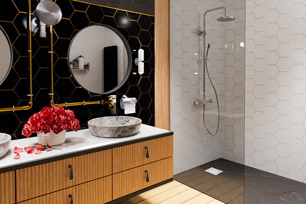 Duschelement Wiper Showerlay Dots WP Premium Anwendungsbild Duschelement Wiper Showerlay Dots WP Premium Anwendungsbild