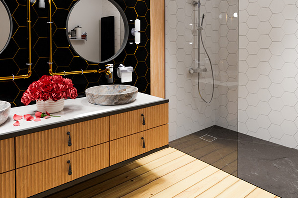 Duschelement Wiper Showerlay Dots WP Premium Anwendungsbild Duschelement Wiper Showerlay Dots WP Premium Anwendungsbild