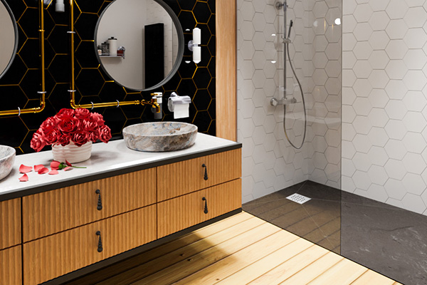 Duschelement Wiper Showerlay Dots WP Premium Anwendungsbild Duschelement Wiper Showerlay Dots WP Premium Anwendungsbild